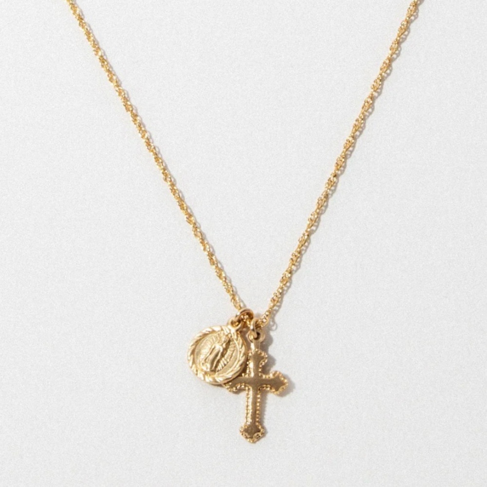 Child of Wild Hail Mary Dainty Gold Necklace